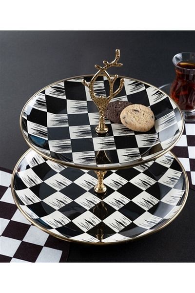 ACAR Qualita King Checkered Enamel Layered Cookie Holder
