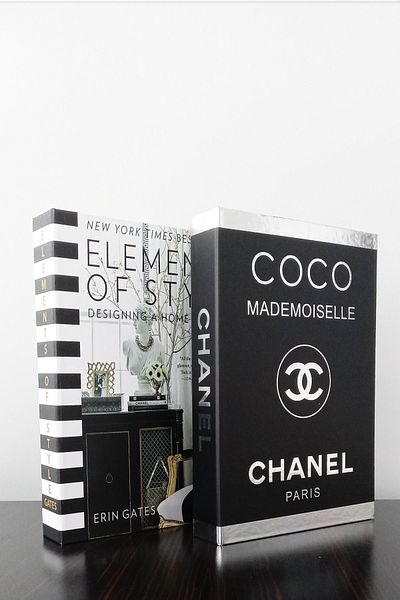 BayCazip Black and Silver Themed 2-Piece Decorative Book Box-Looking Elements