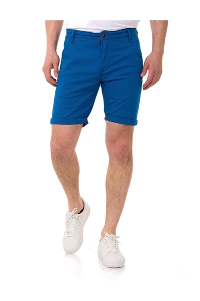 Cipo & Baxx Ck272 Basic Saks Mavisi Keten Erkek Şort