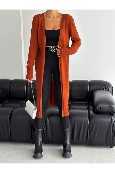 fiolin Cardigan lung de bază pentru femei