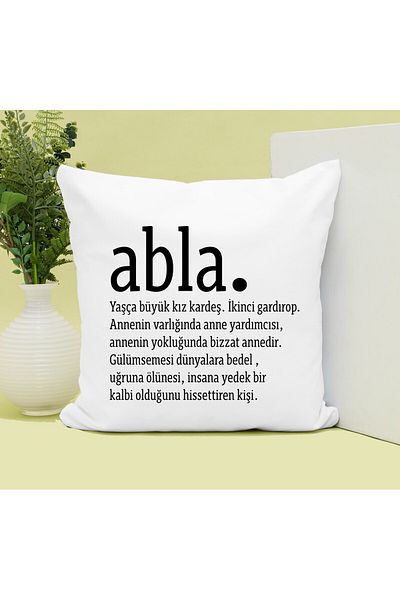 Hediyefoni Abla Anlam Printed Pillow - Gift Set