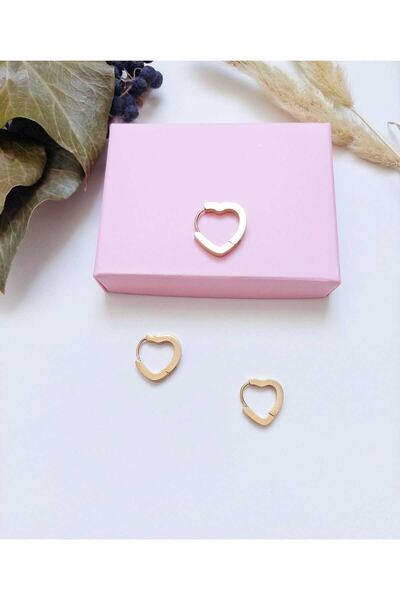 REN AKSESUAR Heart Stainless Steel Earrings Set of 3