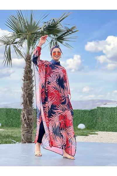 ButikKardelen Camellia Five Piece Hijab Swimsuit Set