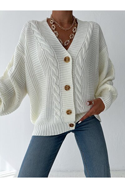 fiolin Dámský pletený svetr na 4 knoflíky