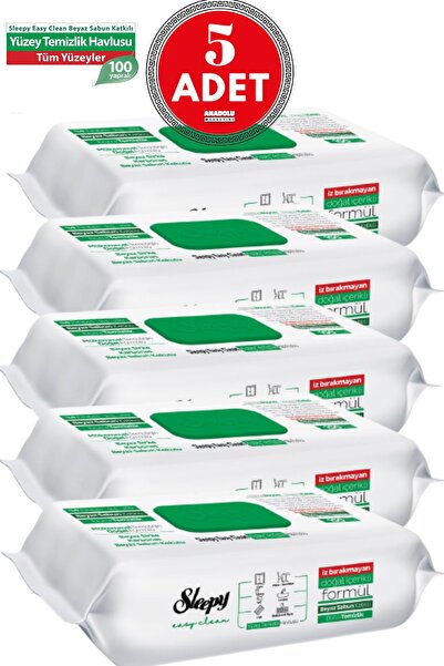Sleepy Easy Clean Yüzey Temizlik Havlusu 100 Yaprak 5 Adet