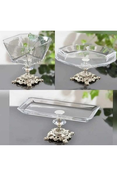 Decores Home Center Silver Cast Metal Foot Service and Presentation Cup