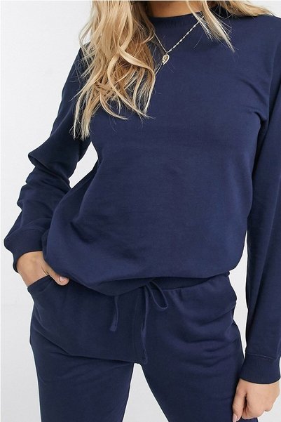 PALPİTO Women's Navy Blue Cotton Pajama Set
