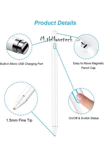 m.tk moveteck Honor Pad X9 11.5 inç Tablet Uyumlu Kalem Android Pencil Dokunmatik Stylus Yazı Çizim Kalemi Active