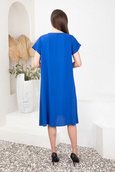 Eceyaman moda Women's navy blue plus size dress