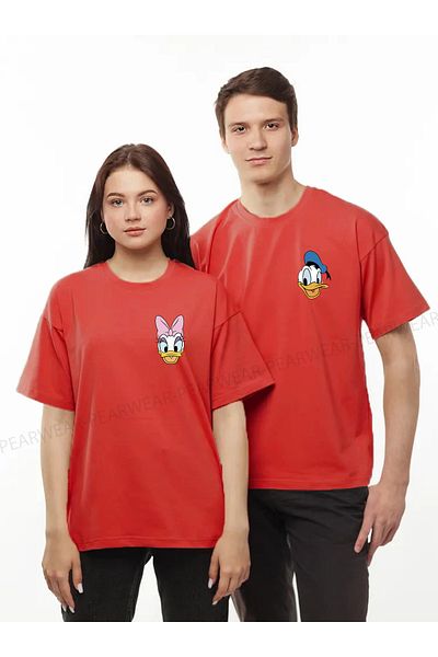 Pear Wear Μπλουζάκι για ζευγάρια με στάμπα Daffy Daisy Duck Oversize Lover T-shirt