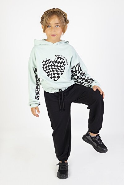 Harika KIDS Σετ αθλητικής φόρμας για κορίτσια με δύο κλωστές ύφασμα μεσαίου πάχους εμπριμέ