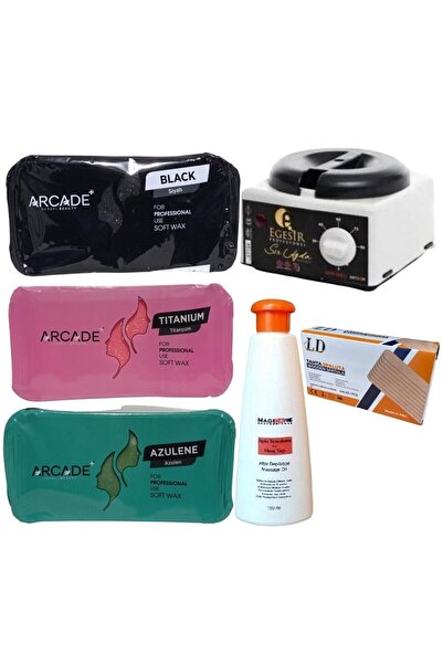 Arcade Titanyum Pudralı + Azulen + Siyah Kalıp Sir Ağda + Sir Ağda Makinesi 6...