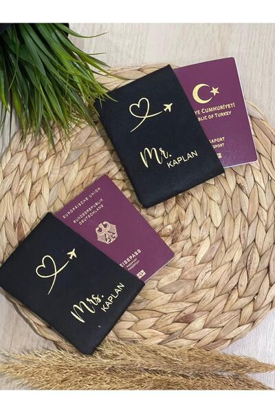 Lafarge 3 Adet Pasaport Kılıfı | Kişiye Özel Pasaport Kılıfı | 3lü Pasaport Kılıfı (siyah/gold)