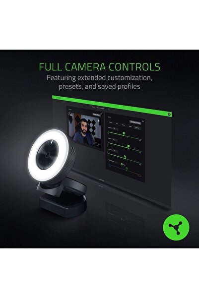 RAZER Kiyo Rz19- 02320100 -R3M1 - Black Desktop Web Camera, Equipped with Ring Light