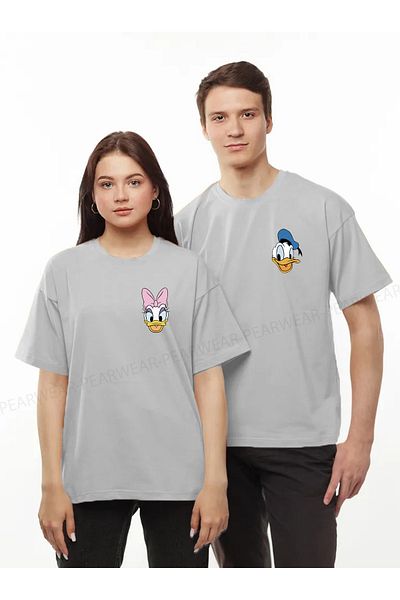 Pear Wear Tricou cu imprimeu Daffy Daisy Duck Tricou oversize Lover