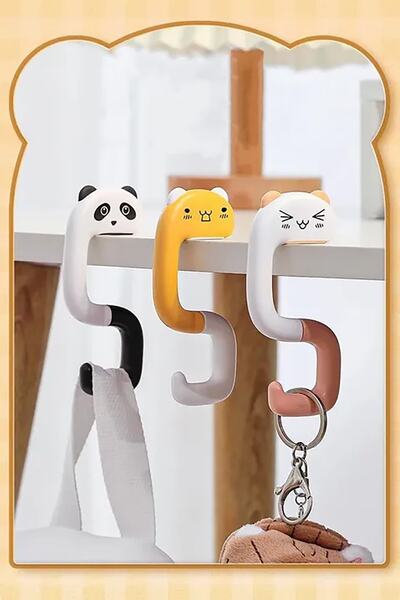 TechnoStation Katlanabilen Kanca Çanta Askısı Sevimli Hayvan Figürlü