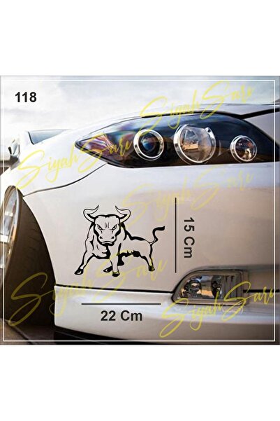 S&S HEDİYELİK EŞYA Sinirli Boğa Decal Araba Oto Araç Sticker Etiket Folyo