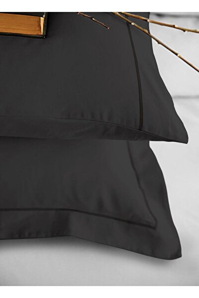 İssimo Home İSSİMO HOME Michele 300 TC (120 WIRE) Digital Cotton Satin Black Duvet Cover Set Double