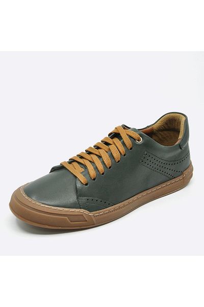 Fosco Genuine Leather Sneakers Men's Shoes Green 9867