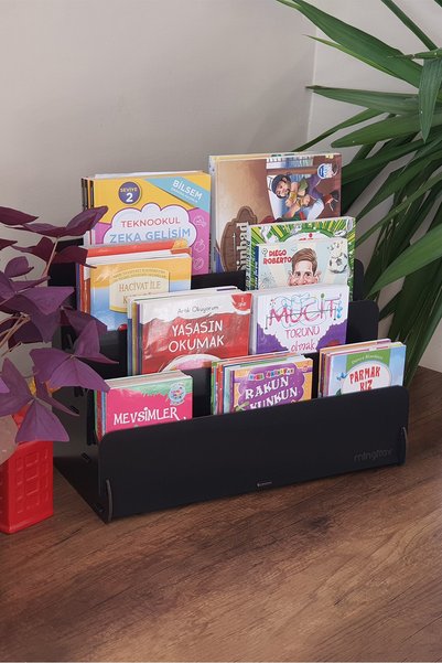Mingitav Mini Lucky Montessori Children's Bookshelf with 4 Shelves Wooden Children's Room Bookshelf Desktop Mini Bookshelf