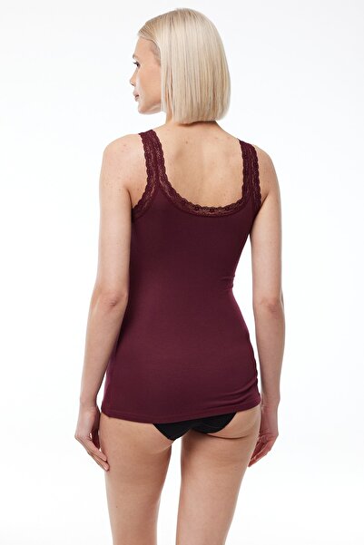 Malabadi Claret Red Lace Micro Modal Women's Athlete - Thick Strap 1018