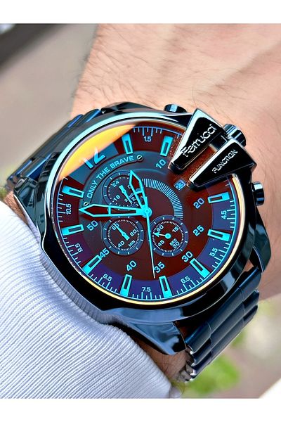Ferrucci Colored Glass Men's Wristwatch
