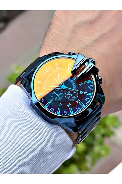 Ferrucci Colored Glass Men's Wristwatch