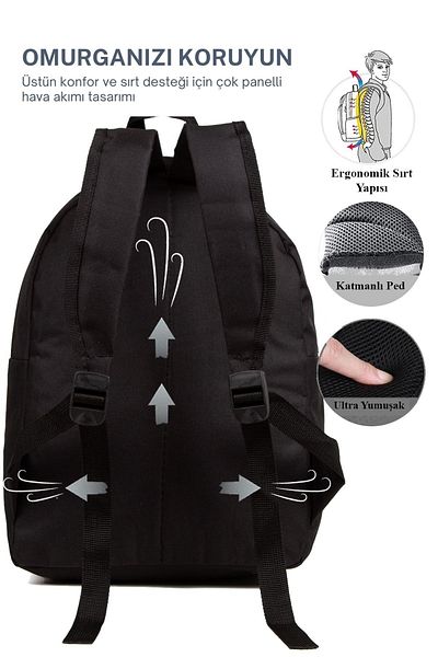 AVCA Μαύρο φορητό υπολογιστή Unisex Σχολικό μάθημα Camping Travel Trip Σακίδιο πλάτης καθημερινής χρήσης