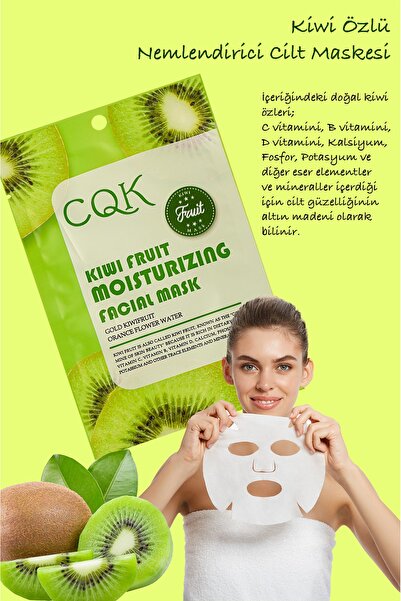 Uniquem Kivi Meyvesi Portakal Çiçeği Nemlendirici Yüz Kağıt Maske Kiwi Mask Xlm120