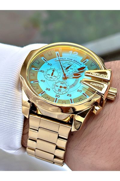 Ferrucci Colored Glass Men's Wristwatch