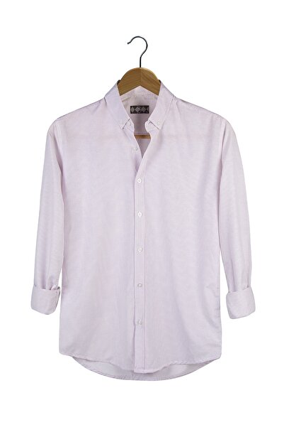 Terapi Men Чоловіча сорочка Lila з тонкою смужкою, довгими рукавами та обляга...