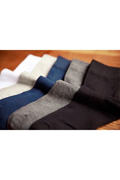 çorapmanya 6 Çift Pamuklu Burun Erkek Çorap Ince Yazlık Mavi