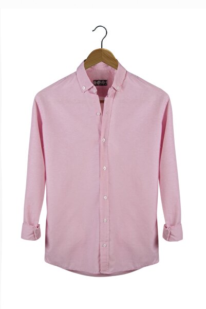 Terapi Men Cămașă roz pentru bărbați, subțire, cu dungi verticale, cu nasturi...