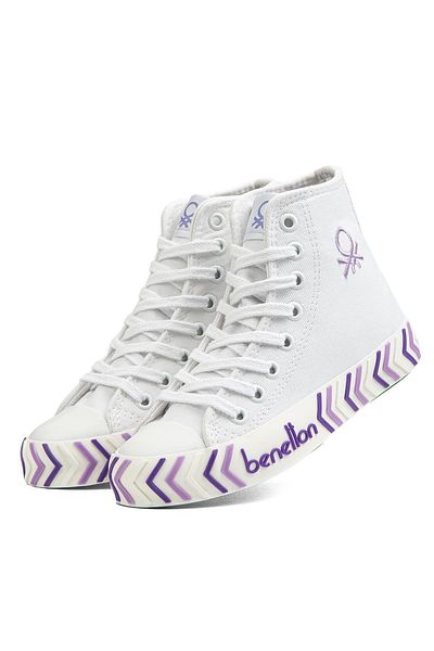 Benetton ® |   BN-90625- White Lilac - Dámská sportovní obuv