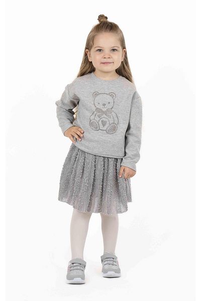 best kids Girl's Gray Textured Skirt