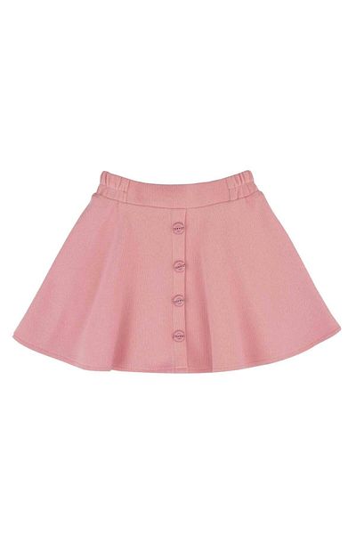 best kids Girl's Powder Ornamental Buttoned Flared Skirt