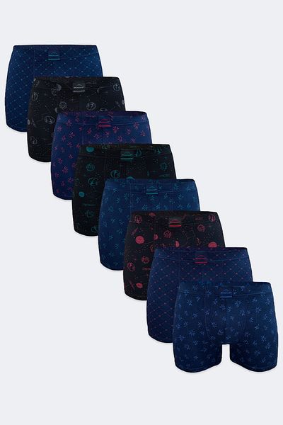 Malabadi Patterned Modal Men's Boxers 8 Pieces 8m251