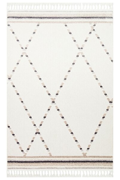 Eko Halı Terazzo TRZ 04 White Beige Hav Toz Vermez Etnik Modern Desenlere Sah...