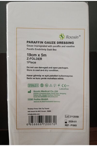 ROOSİN PARAFİN TÜL SARGI 19cm x 5mt ( Yara Ve Yanık Bakım Örtüsü )