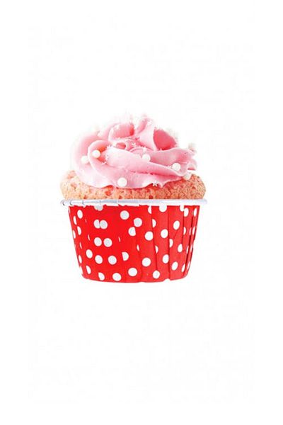 DMS DEKOR Red Score Cupcake Capsule Mold 50pcs