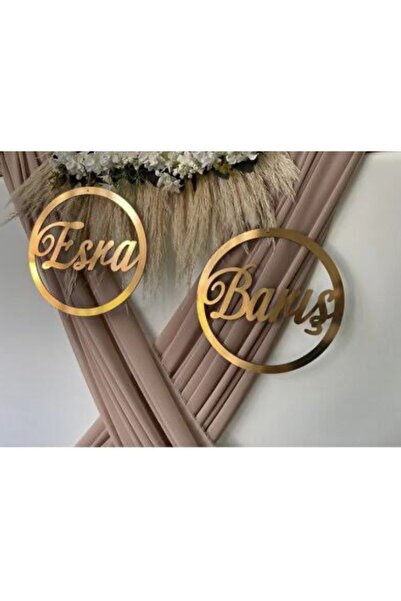 PEARGE HEDİYELİK Pleksi Söz Nişan2li Isim Arka Fon Dekor 30cm