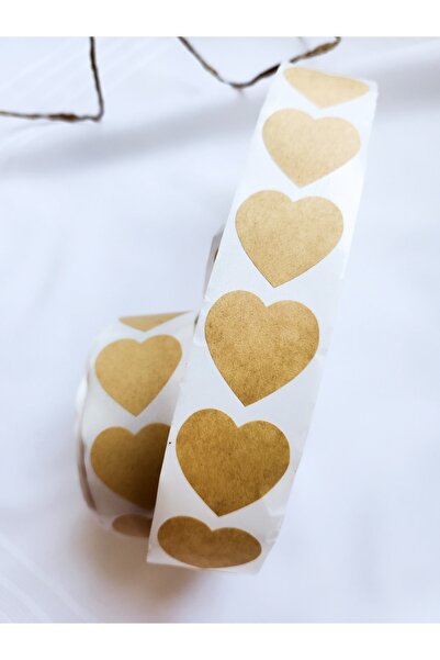 Çikoleyt Design Adhesive Label - Heart Shaped Label (2.5 cm) 50 Pieces
