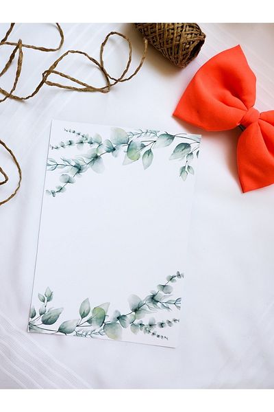 Çikoleyt Design بطاقة مشبك - بطاقة ملاحظة زهرية (14 × 20 سم) 50 قطعة