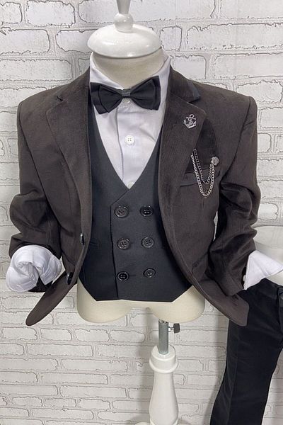 HAYTA Suit Vest Shirt Set Velvet 5years-10years