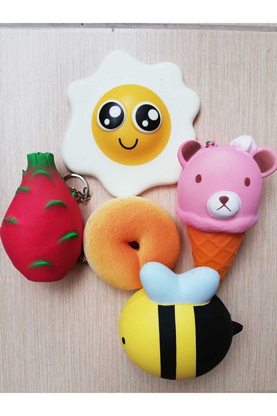 Bluoksweet 3 Pieces Large-Midi-Mini Size Squishy Stress Soft Figured Toy