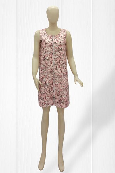 MY STAR HOME Pink Shawl Pattern Beach Bathroom Sauna Wear Women's Dressing Gown Home Clothes Bamboo Cotton Sleeveless Terry Clothes