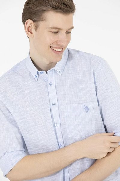 U.S. Polo Assn. U.S.POLO ΚΑΝΟΝΙΚΗ ΕΦΑΡΜΟΓΗ 1575234   ΠΟΥΚΑΜΙΣΟ Α.ΜΑΝΙΚΙ - Η.Π.Α. POLO - ST06597-BLUE-S