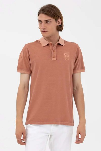 U.S. Polo Assn. U.S.POLO SLIM FIT 1573851   T-SHIRT ΜΕ ΠΛΥΣΗ ΜΑΝΙΚΙΩΝ - U.S. POLO - ST06596-CAMEL-L