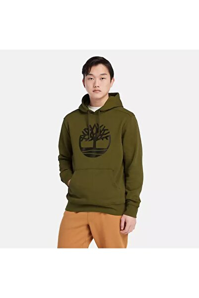 Timberland Tree Logo Hoodie Men's Khaki Sweatshirt Tb0a2bjhdy71