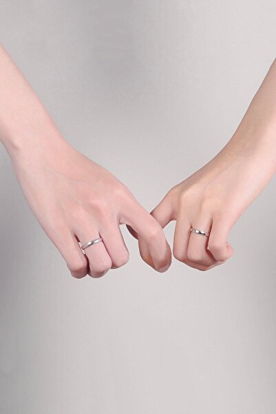 Sahira Jewelry Ay Ve Yıldız Çift Alyans 2li Set Gümüş Ayarlanabilir Yüzük
